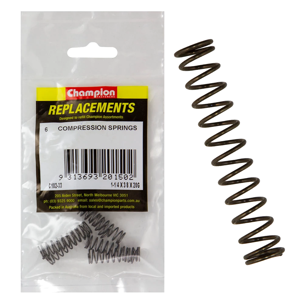 Champion 30 x 10 x 0.9mm Compression Spring-6pk