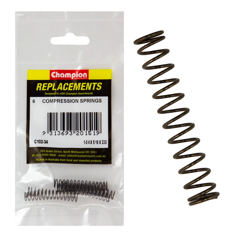 Champion 45 x 8 x 0.7mm Compression Spring-6pk
