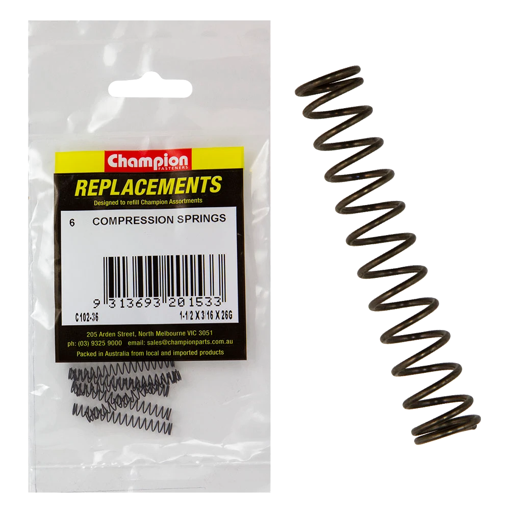 Champion 37 x 5 x 0.5mm Compression Spring-6pk