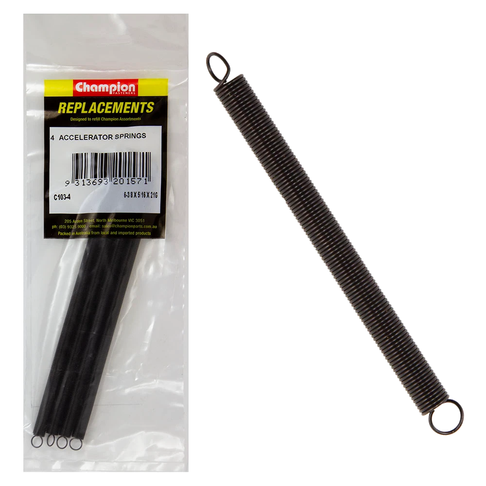 Champion 160 x 8 x 0.8mm Accelerator Spring-4pk