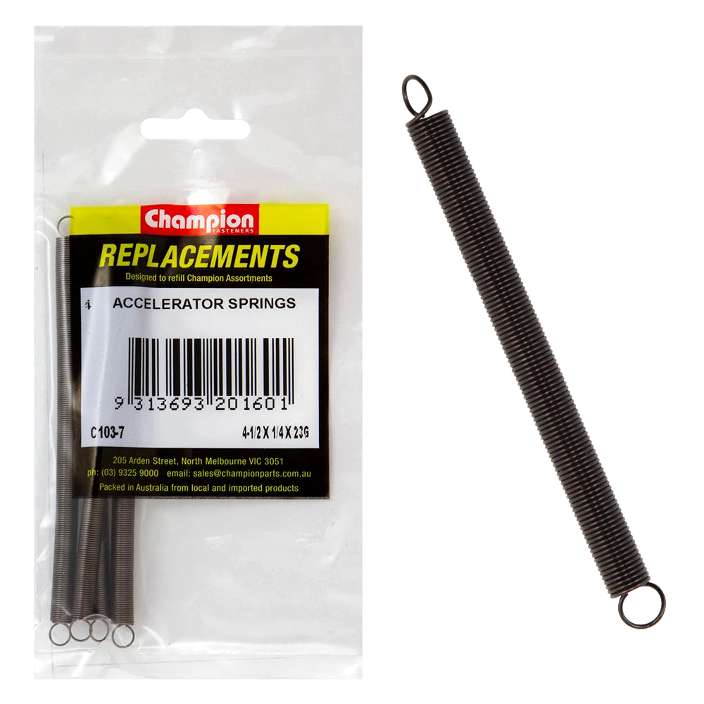 Champion 115 x 6 x 0.65mm Accelerator Spring-4pk