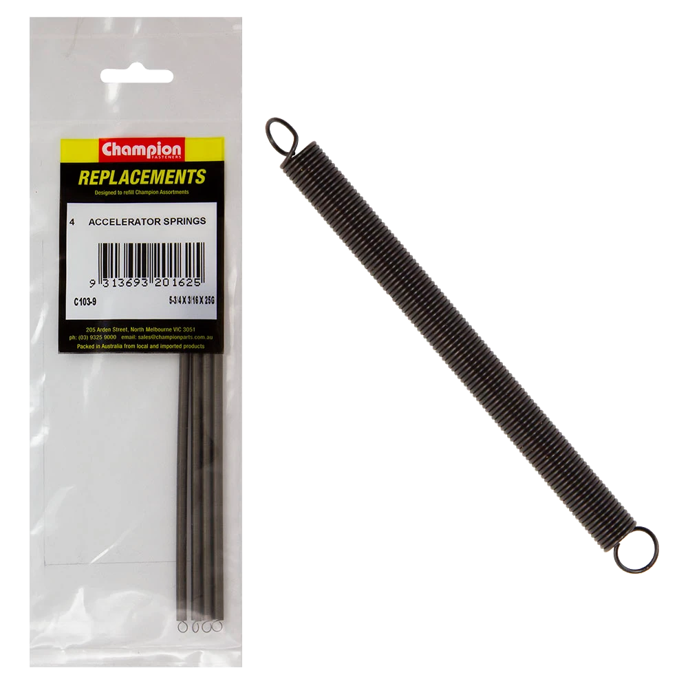 Champion 145 x 5 x 0.5mm Accelerator Spring-4pk