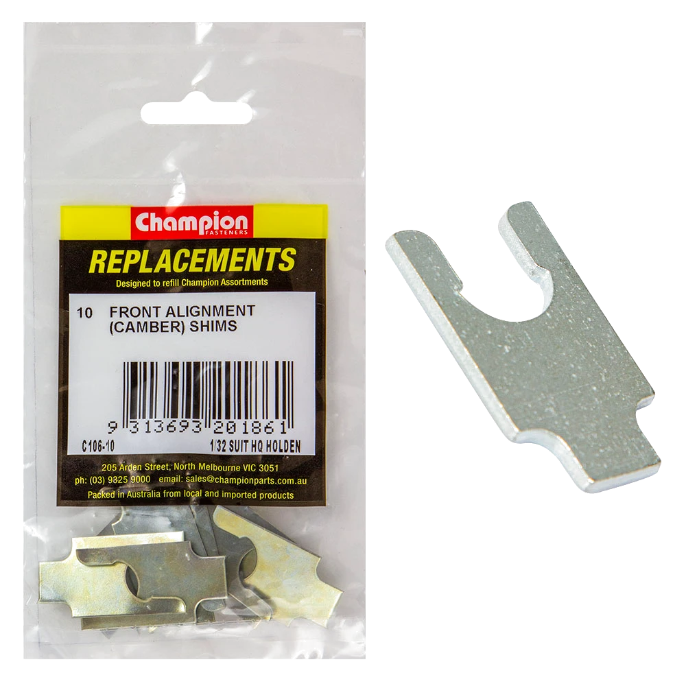 Champion 1/32in Wheel Alignment Shim -Suit HQ Holden -10pk