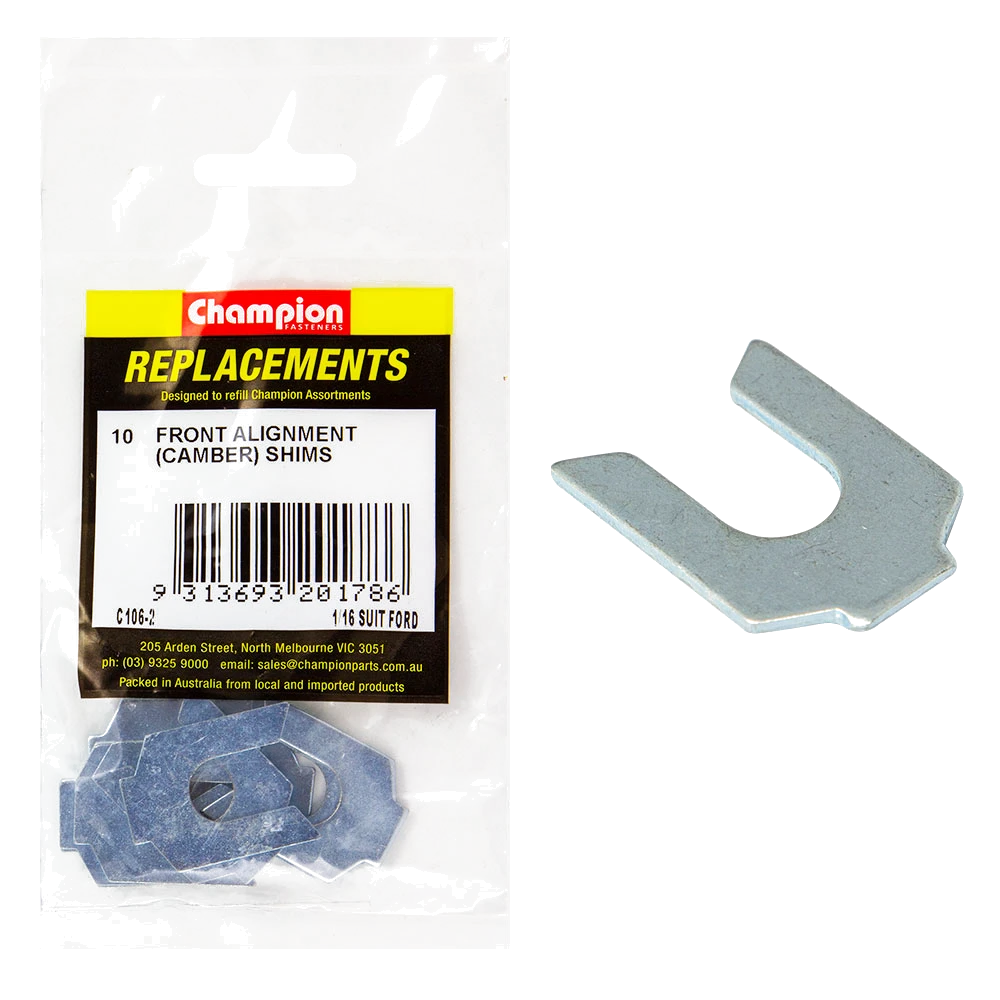 Champion 1/16in Wheel Alignment Shim -Suit Ford -10pk