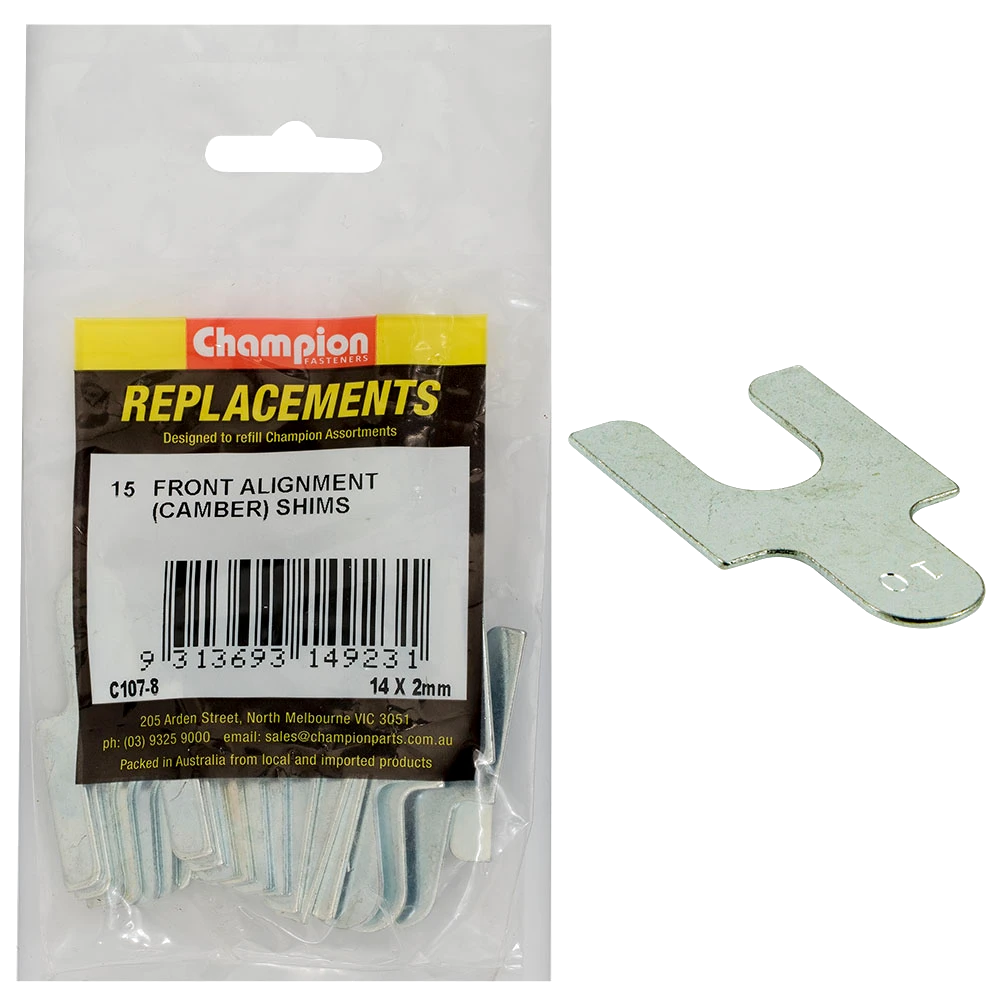 Champion Front Alignment Shim 14mm x 2mm Type 1 -15pk