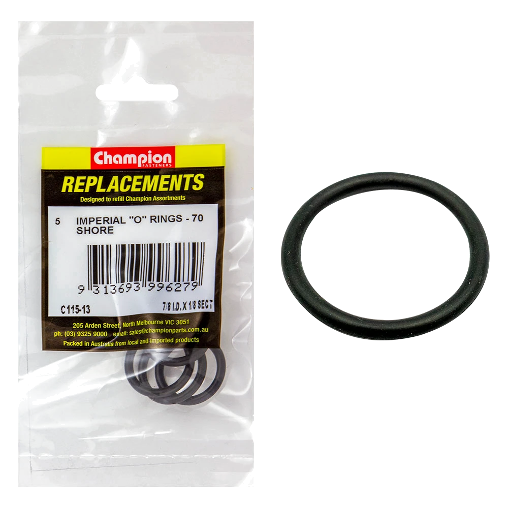 Champion 7/8in (I.D.) x 1/8in Imperial O-Ring -5pk
