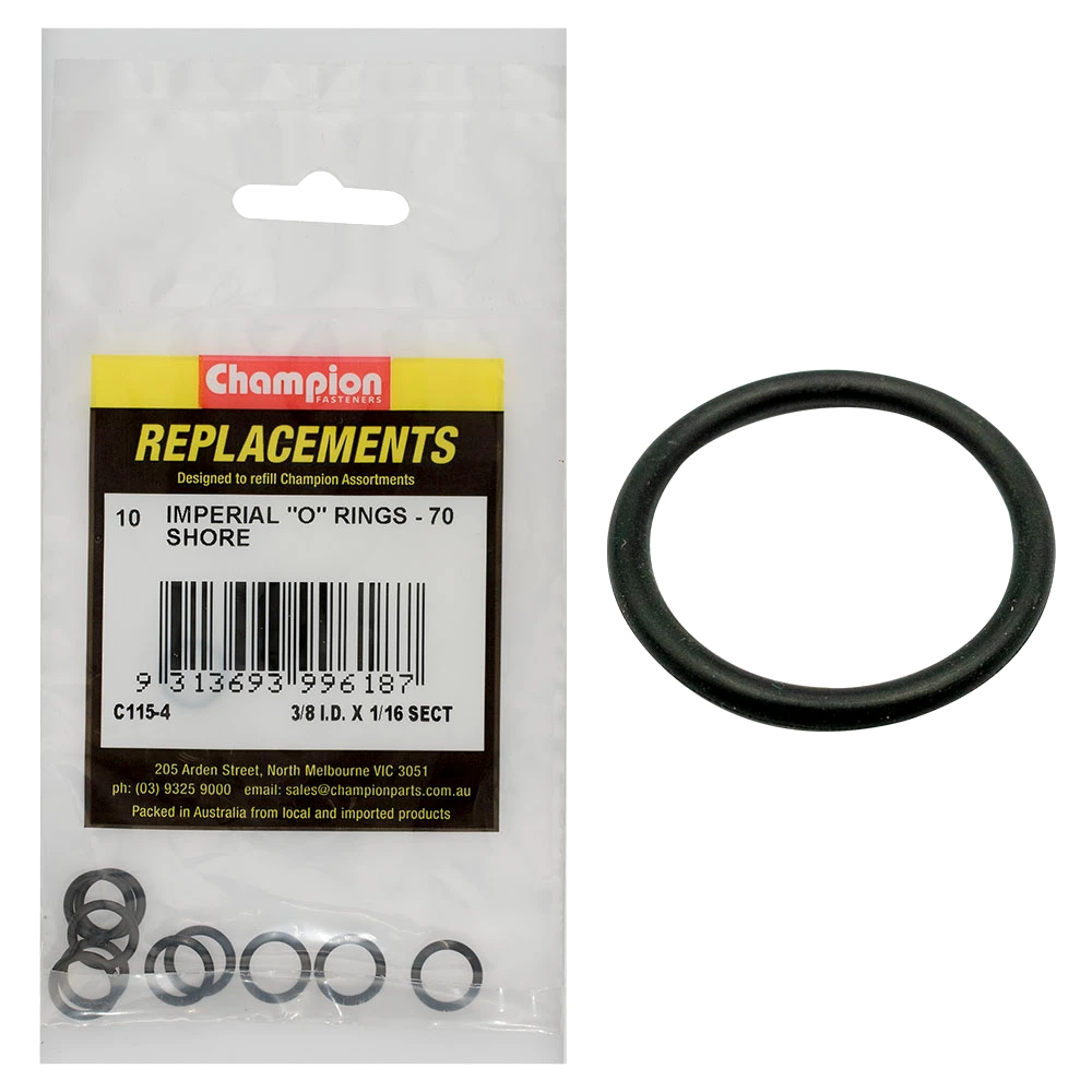 Champion 3/8in (I.D.) x 1/16in Imperial O-Ring -10pk
