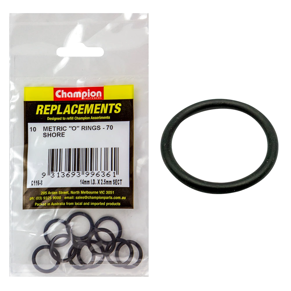 Champion 14mm (I.D.) x 2.5mm Metric O-Ring -10pk