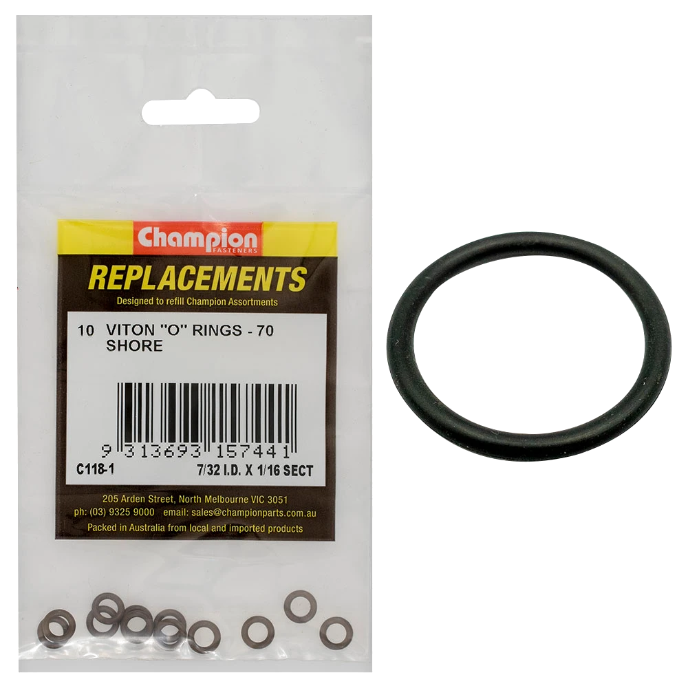 Champion 7/32in (I.D.) x 1/16in Imperial Viton O-Ring -10pk
