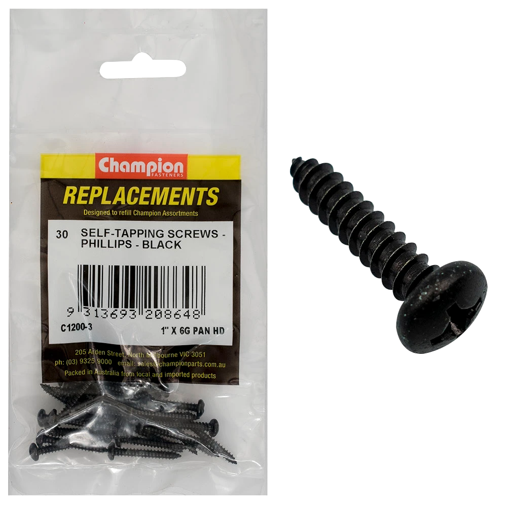 Champion 3.5 x 25mm Self Tapping Screw Pan Head Ph -30pk