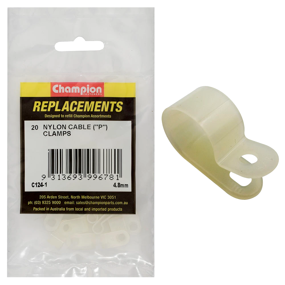 Champion Nylon Cable P-Clamp 4.8mm -20pk