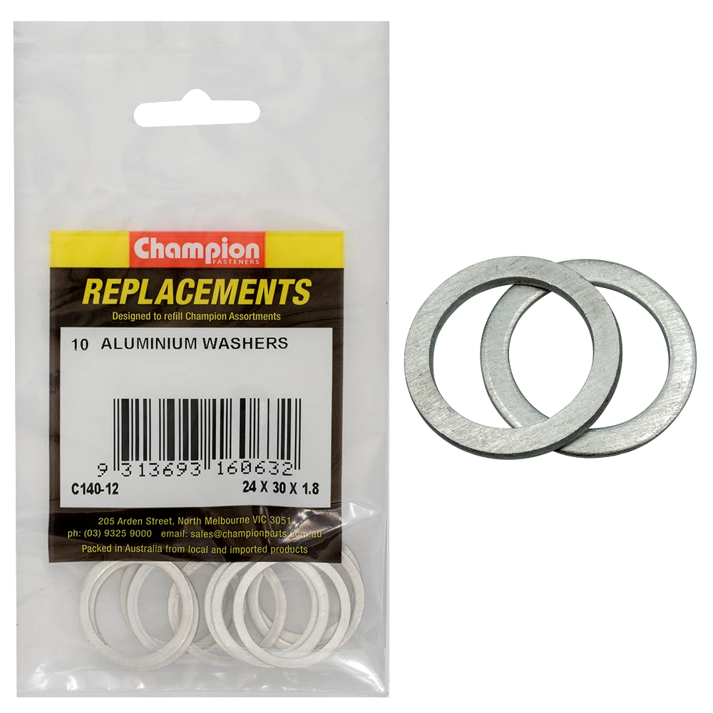 Champion M24 x 30 x 1.8mm Aluminium (Sump Plug) Washer -10pk