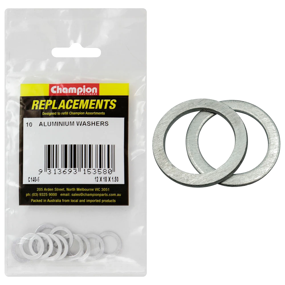 Champion M12 x 18 x 1.5mm Aluminium (Sump Plug) Washer -10pk