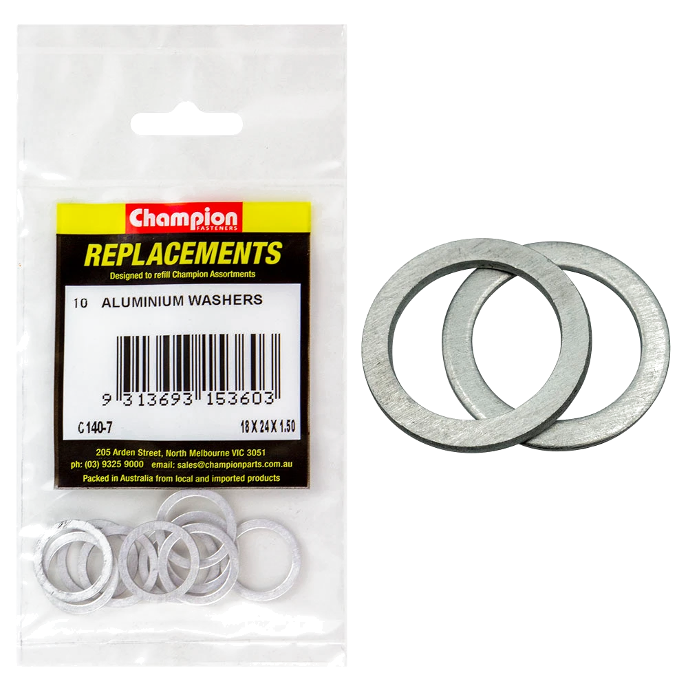 Champion M18 x 24 x 1.5mm Aluminium (Sump Plug) Washer -10pk