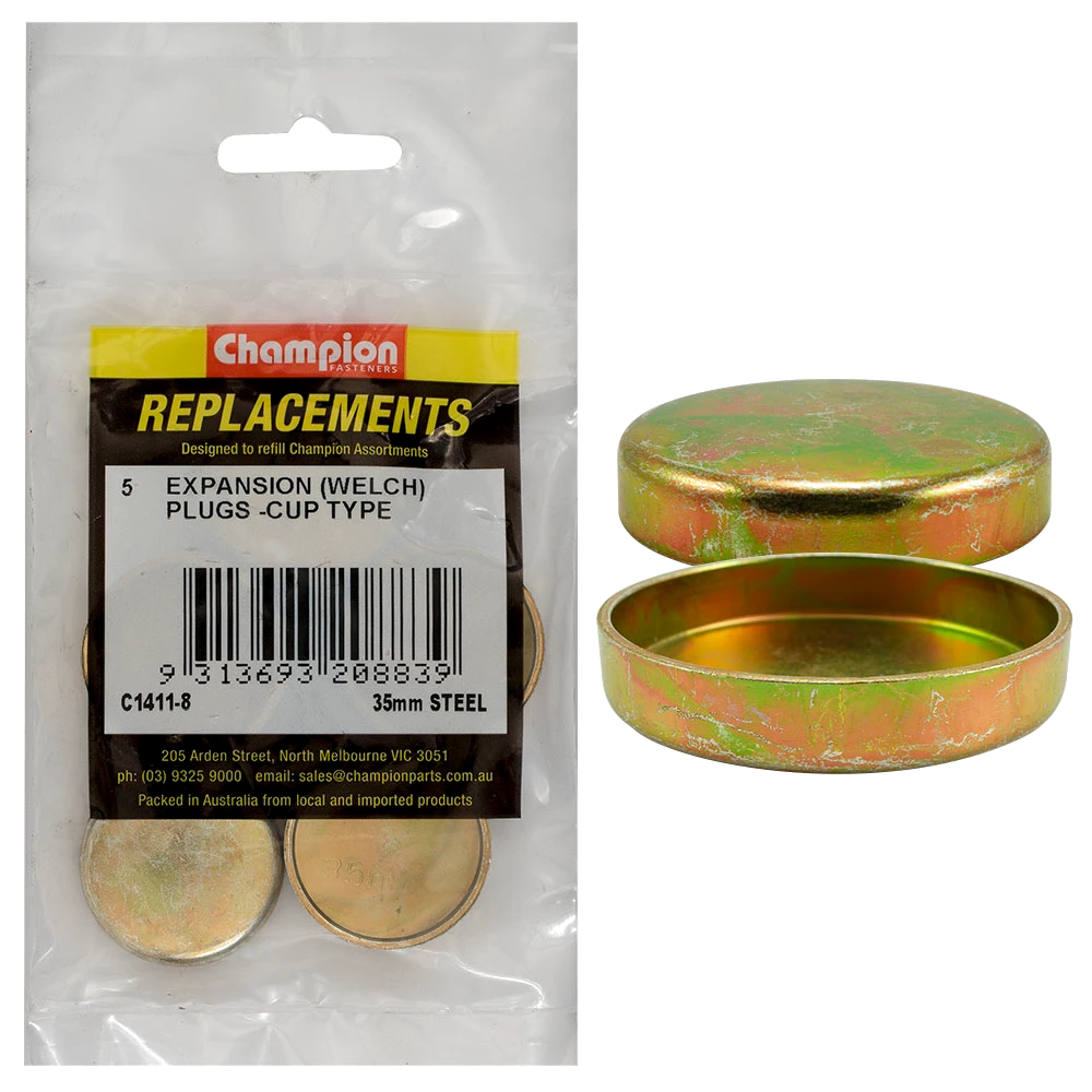 Champion 35mm Steel Expansion (Frost) Plug -Cup Type -5pk**