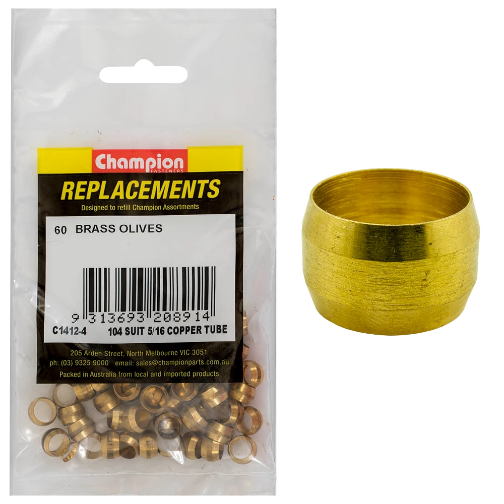 Champion 5/16in Brass Compression Type Olive -60pk