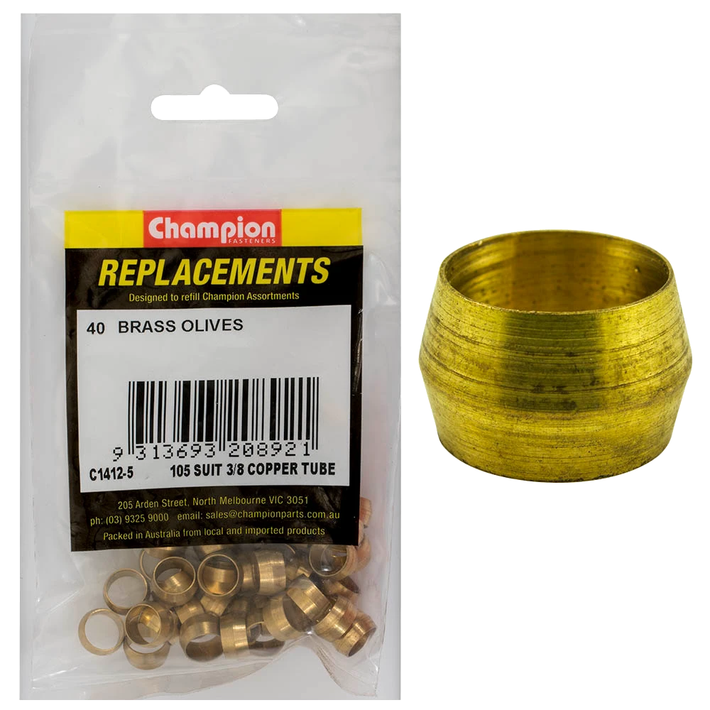 Champion 3/8in Brass Compression Type Olive -40pk