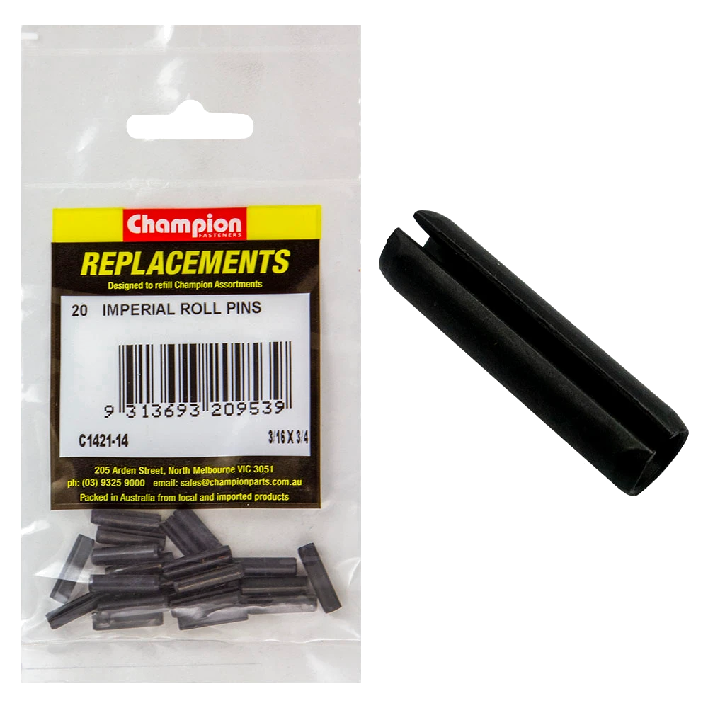 Champion 3/16in x 3/4in Roll Pin -20pk