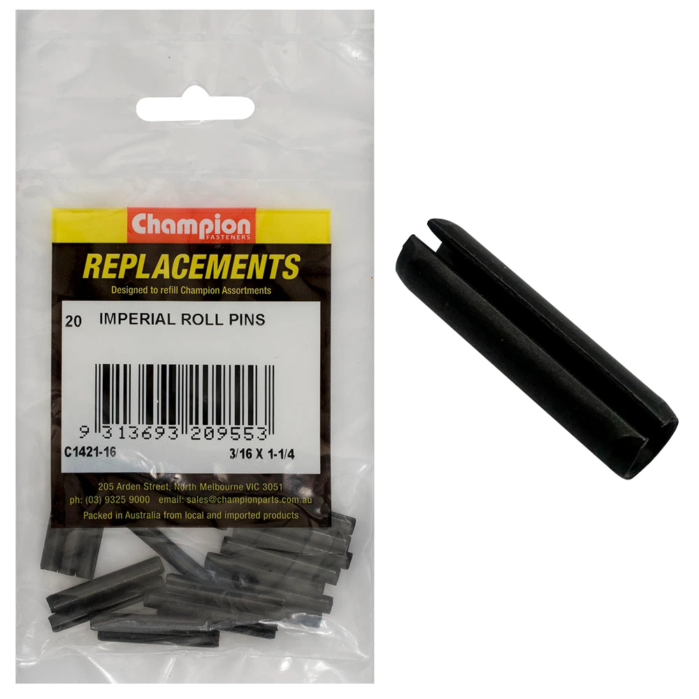 Champion 3/16in x 1-1/4in Roll Pin -20pk
