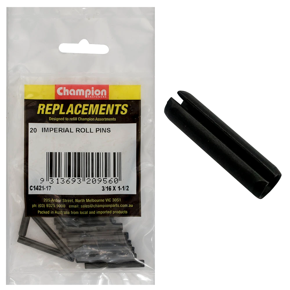 Champion 3/16in x 1-1/2in Roll Pin -20pk