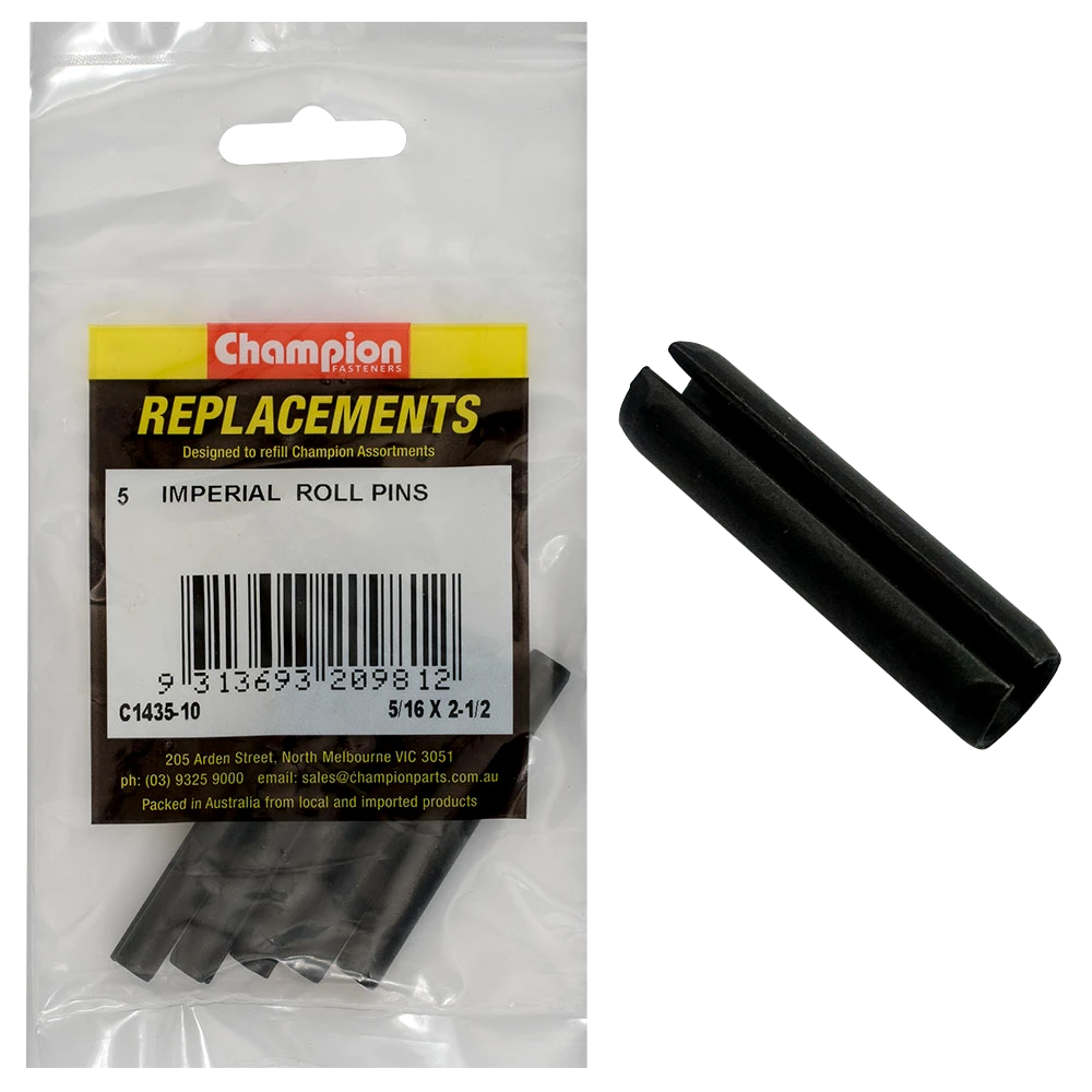 Champion 5/16in x 2-1/2in Roll Pin -5pk