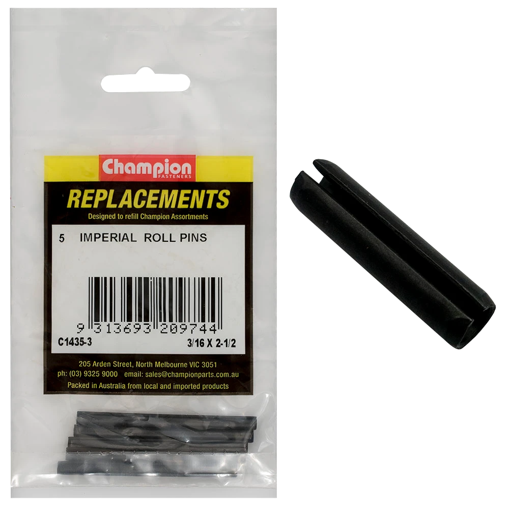 Champion 3/16in x 2-1/2in Roll Pin -5pk