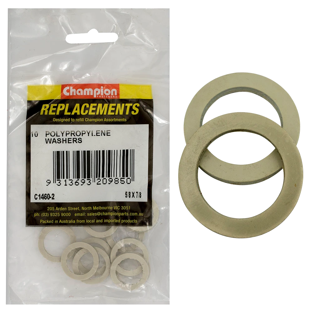 Champion 5/8in x 7/8in x 3/32in Polypropylene Washer -10pk