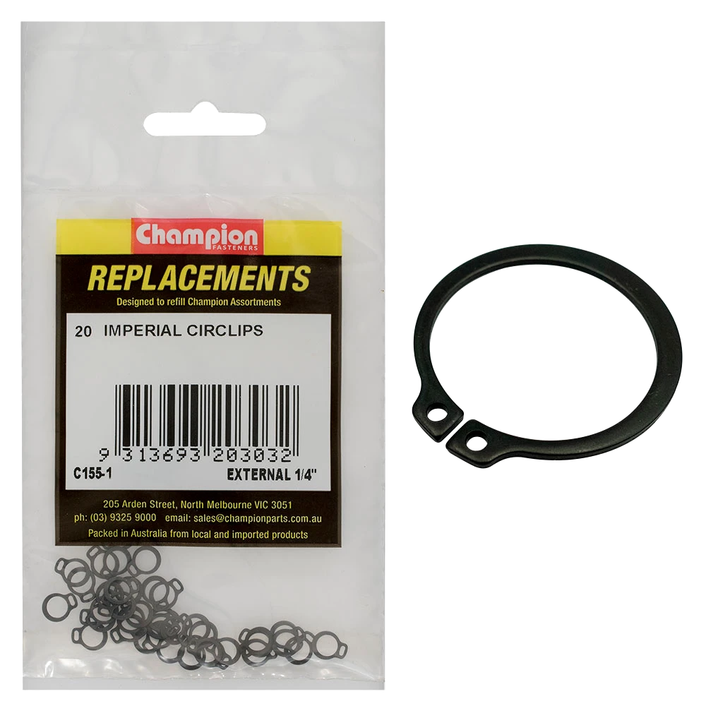 Champion 1/4in External Circlip -20pk