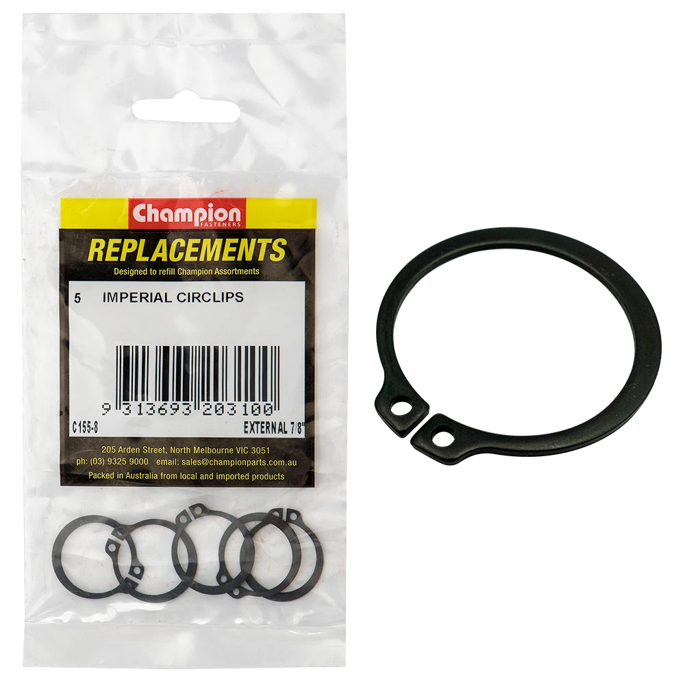 Champion 7/8in External Circlip -5pk