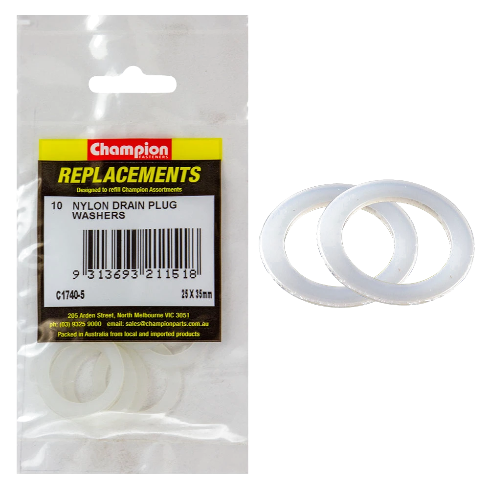 Champion M25 x 35mm x 1.0mm Nylon Washer -10pk