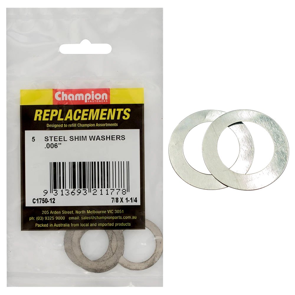 Champion 7/8in x 1-1/4in x .006in Shim Washer -5pk**