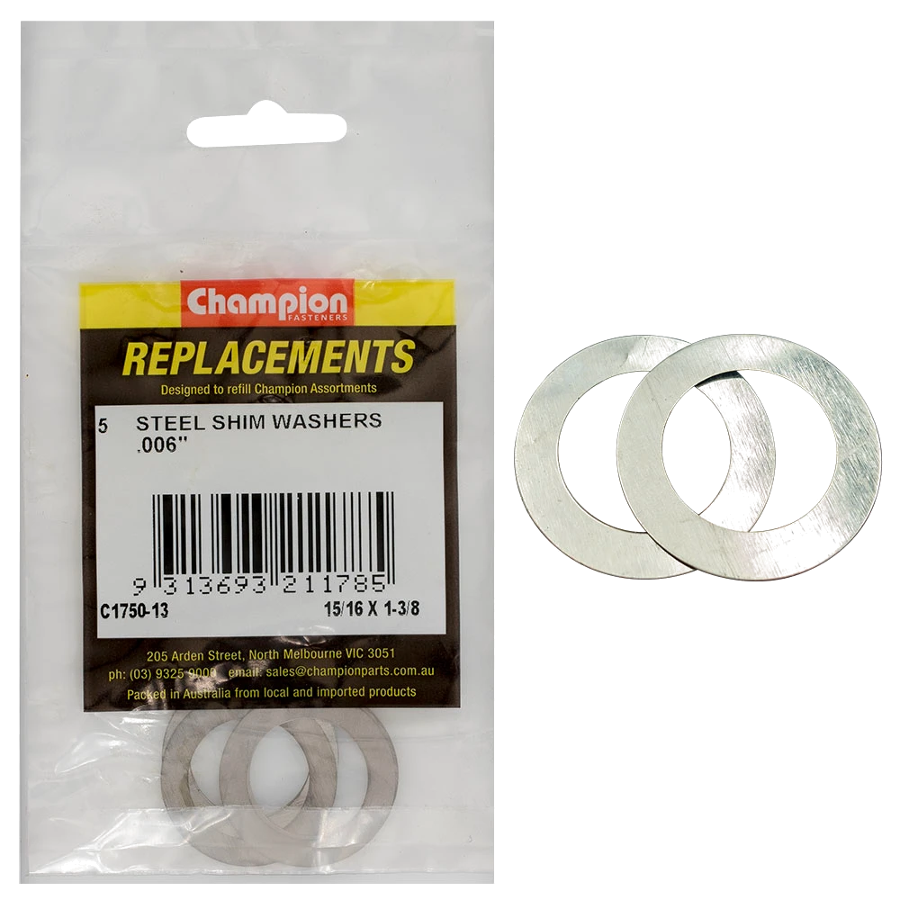 Champion 15/16in x 1-3/8in x .006in Shim Washer -5pk**