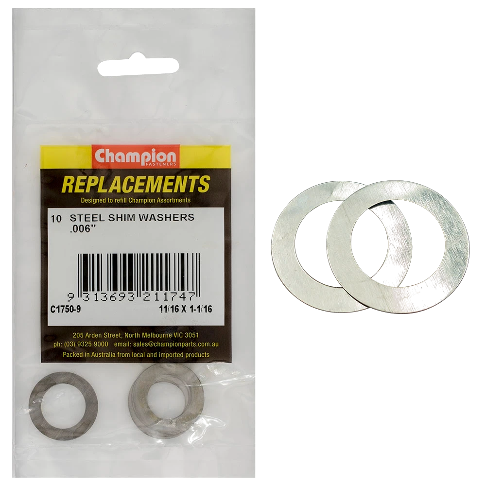 Champion 11/16in x 1-1/16in x .006in Shim Washer -10pk**