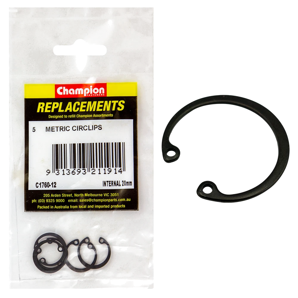 Champion 20mm internal Circlip -5pk