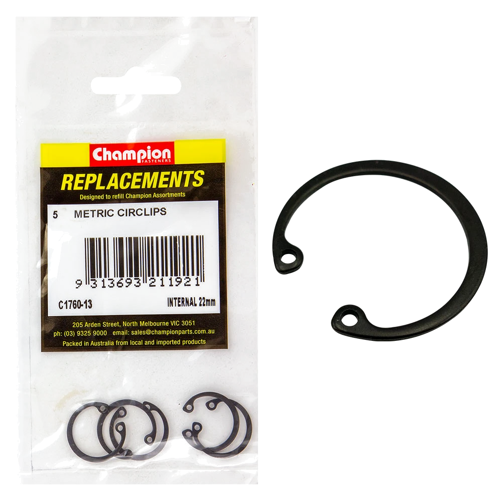 Champion 22mm internal Circlip -5pk
