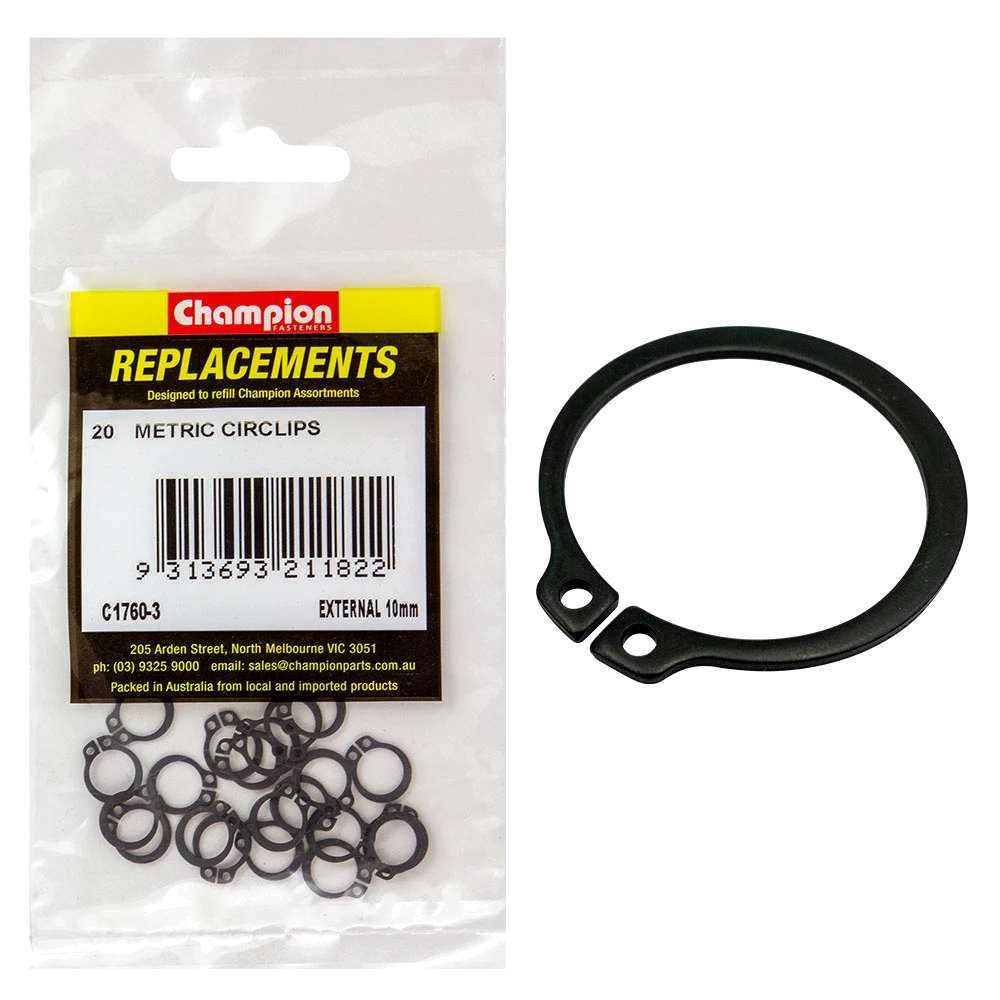 Champion 10mm External Circlip -20pk