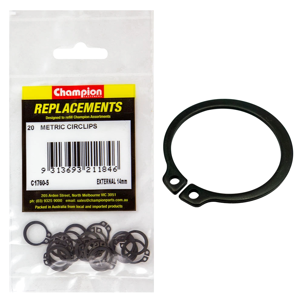 Champion 14mm External Circlip -20pk