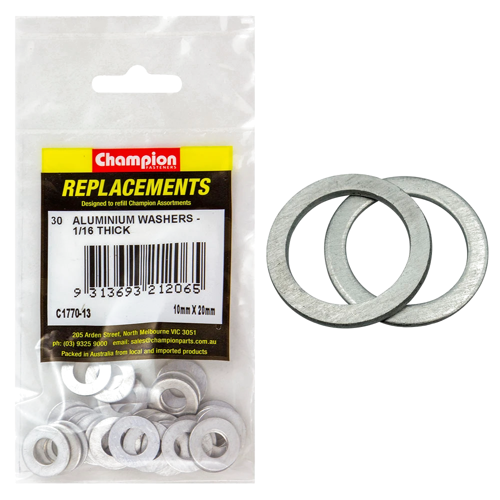 Champion M10 x 20mm x 1.6mm Aluminium Washer -30pk