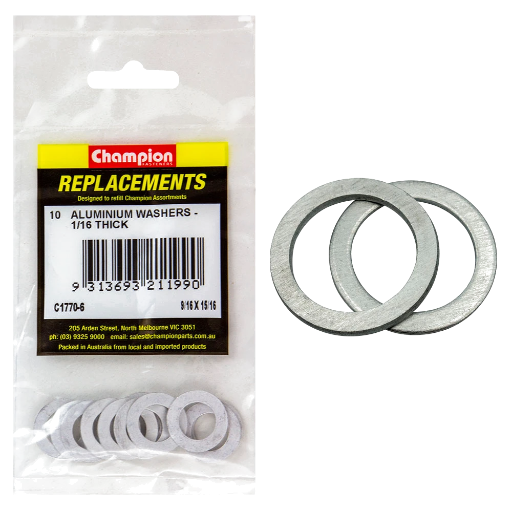Champion 9/16in x 15/16in x 1/16in Aluminium Washer -10pk