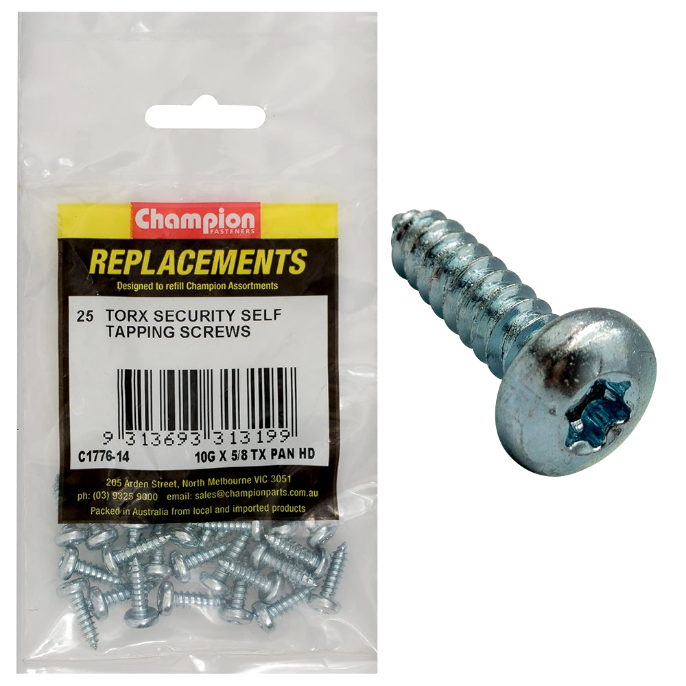 Champion 10G x 5/8in S/Tapping Screw -Pan -Tx -25pk