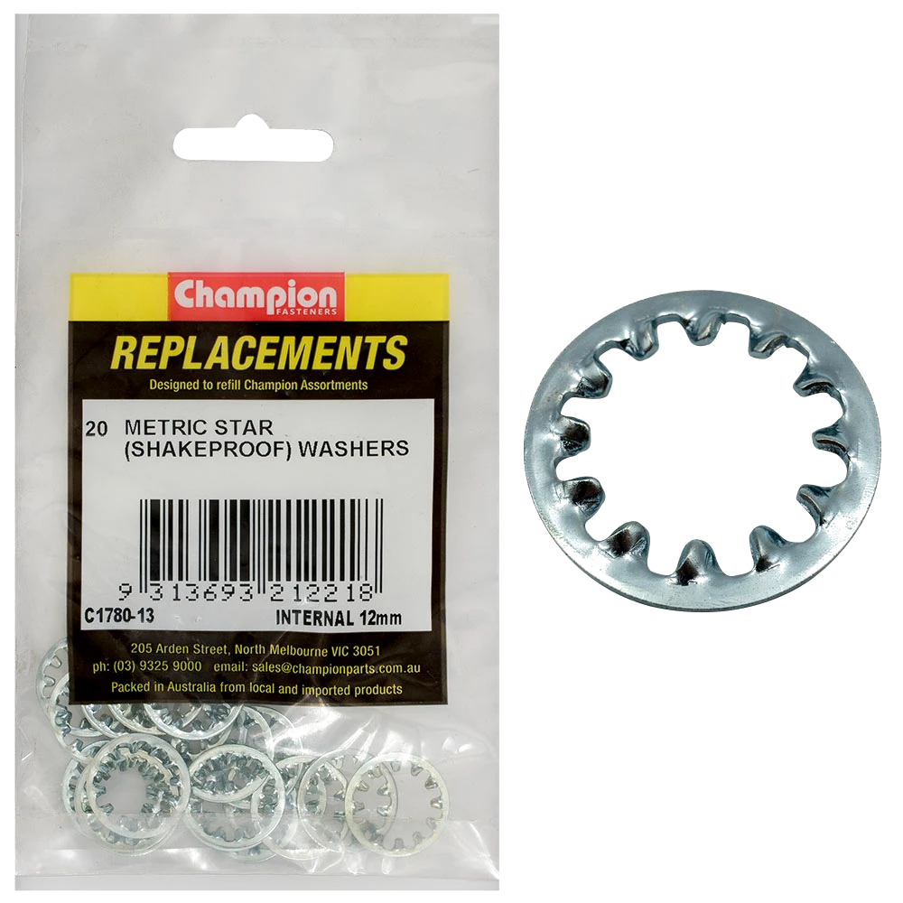Champion 12mm internal Star Washer -20pk