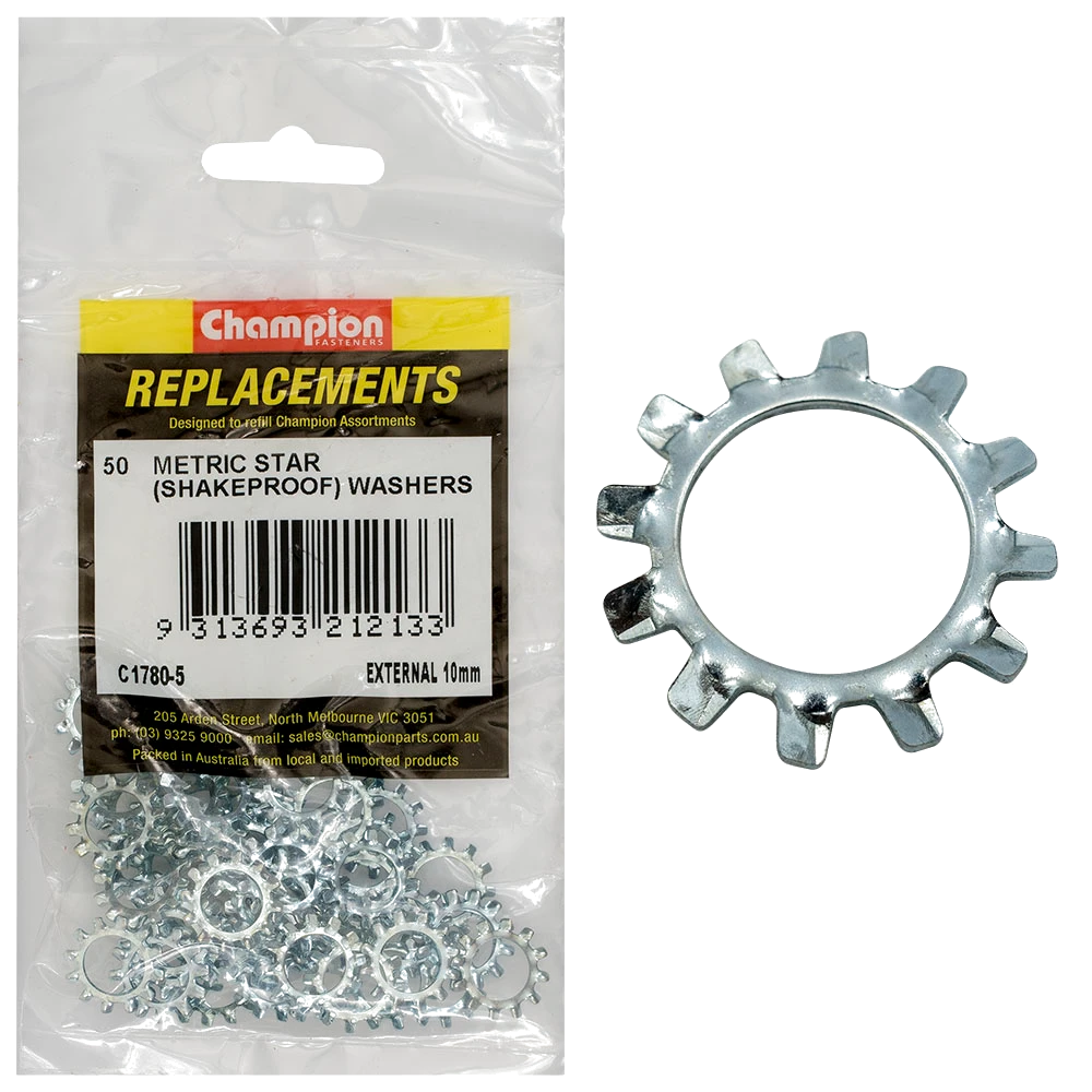 Champion 10mm External Star Washer -50pk