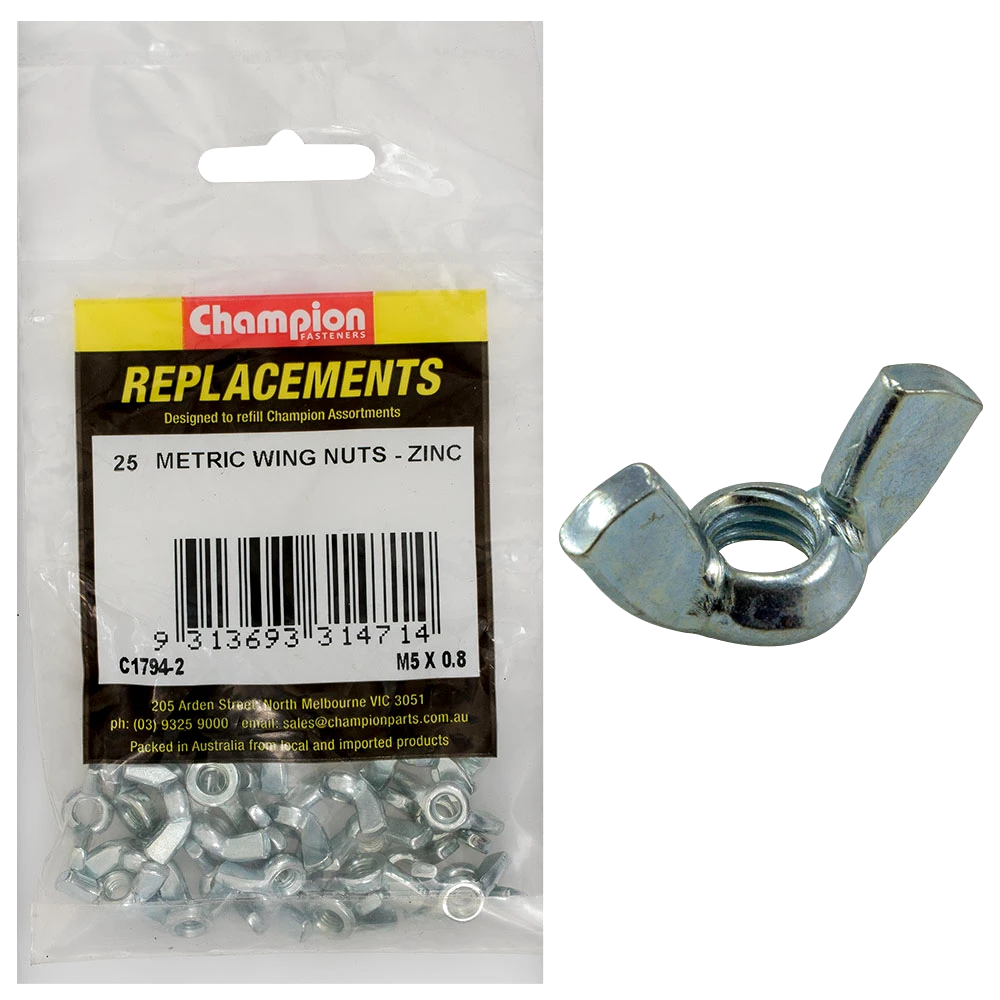 Champion M5 x 0.8 Wing Nut -25pk