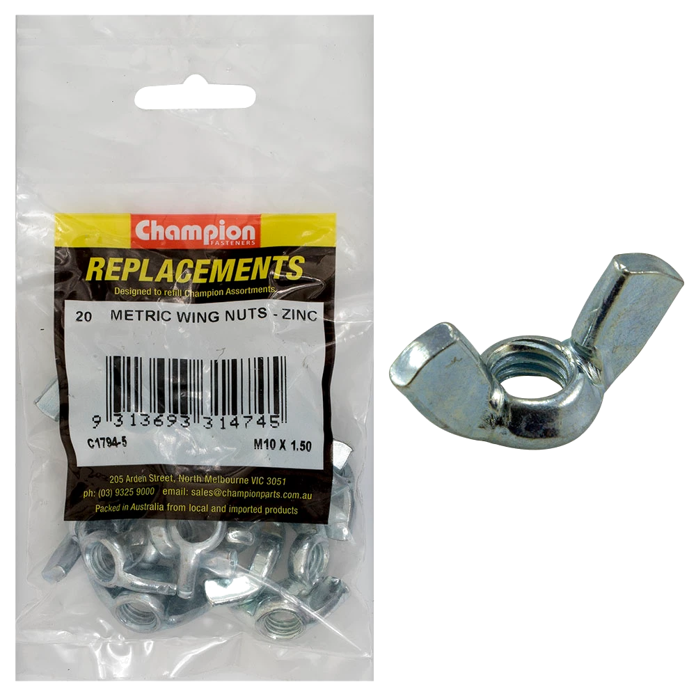 Champion M10 x 1.50 Wing Nut -20pk