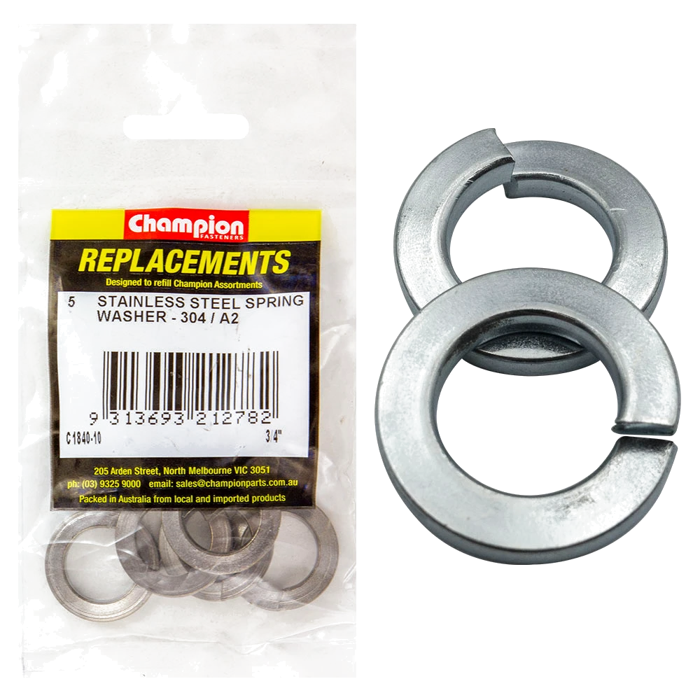 Champion 3/4in Stainless Spring Washer 304/A2 -5pk