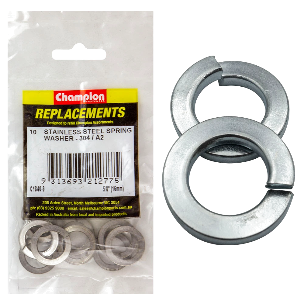Champion 5/8in (M16) Stainless Spring Washer 304/A2 -10pk