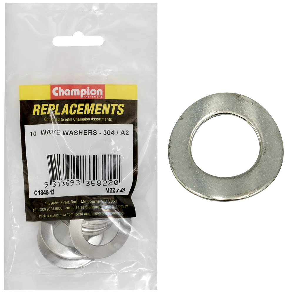 Washer Wave Stainless Steel M22 x 40mm 304/A2 10pk
