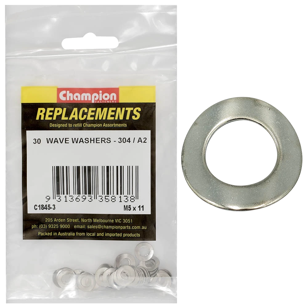 Washer Wave Stainless Steel M5 x 11mm 304/A2 30pk