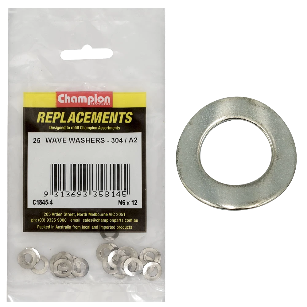 Washer Wave Stainless Steel M6 x 12mm 304/A2 25pk