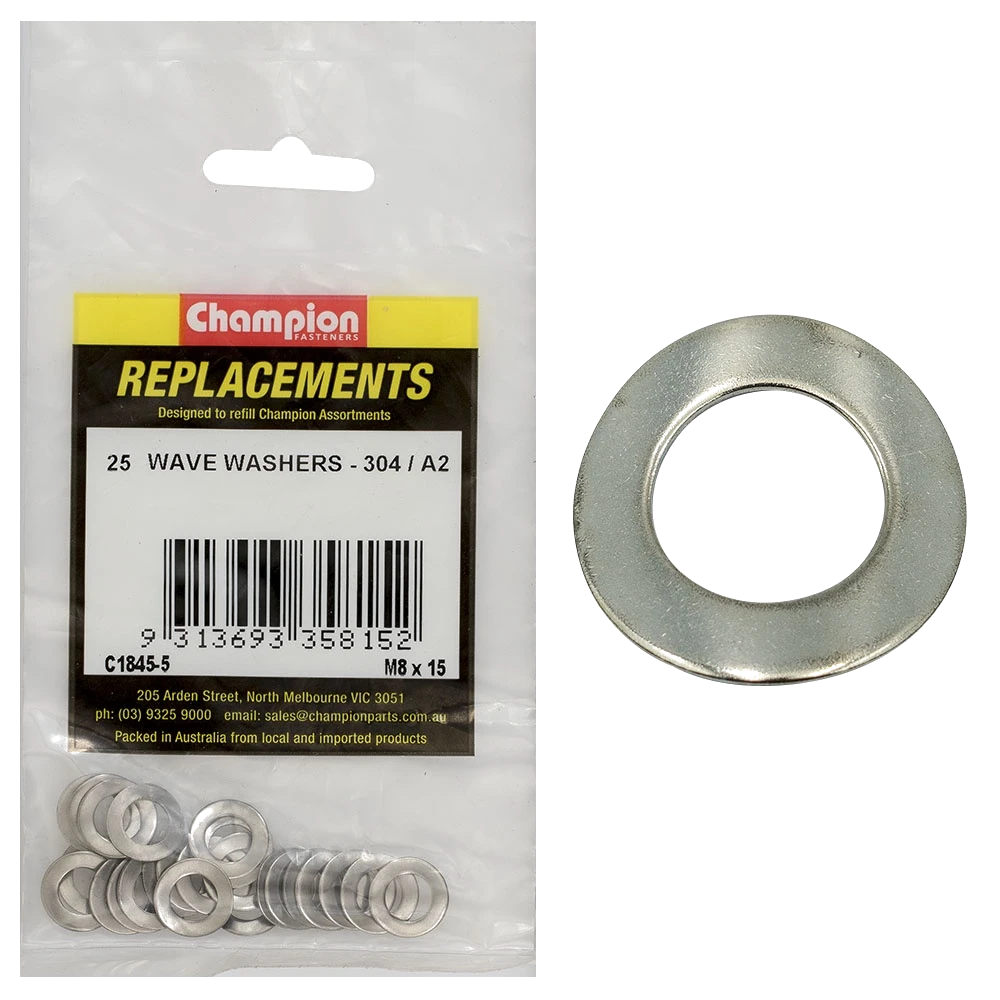 Washer Wave Stainless Steel M8 x 15mm 304/A2 25pk